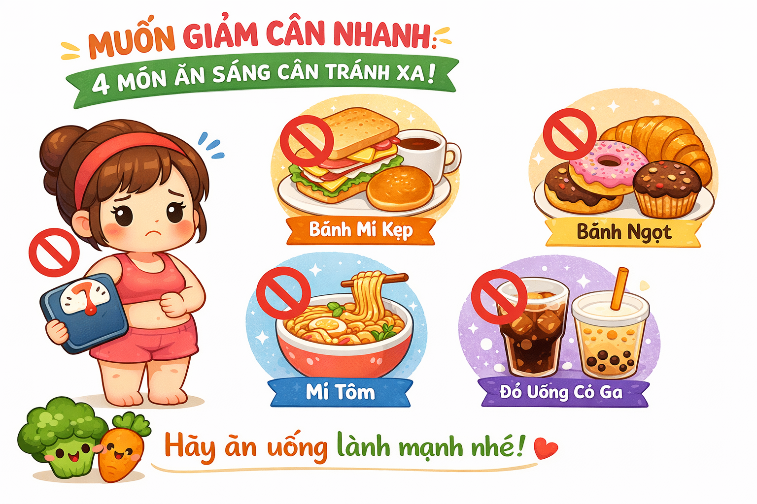 Muốn giảm cân nhanh: 4 món ăn sáng quen thuộc cần tránh xa
