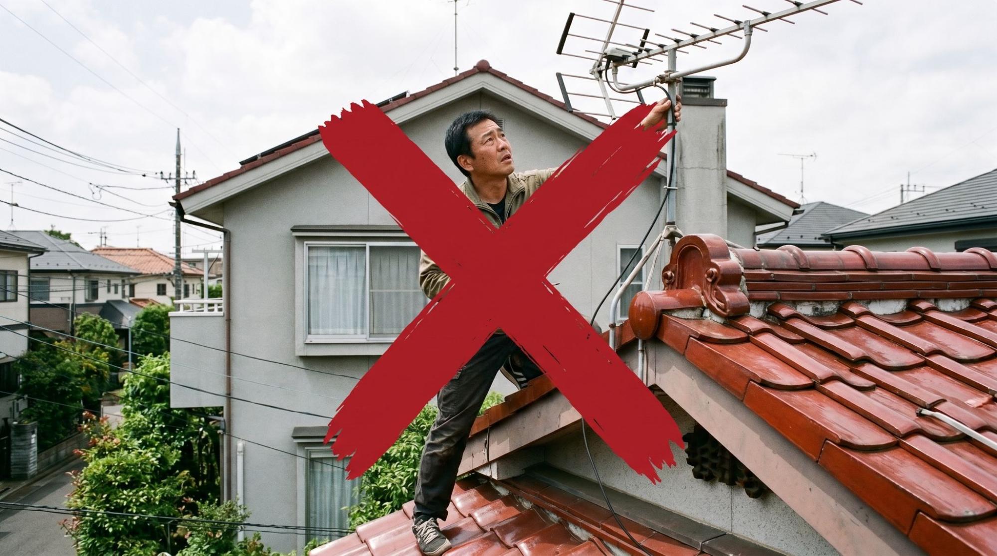 Không trèo mái nhà sửa anten