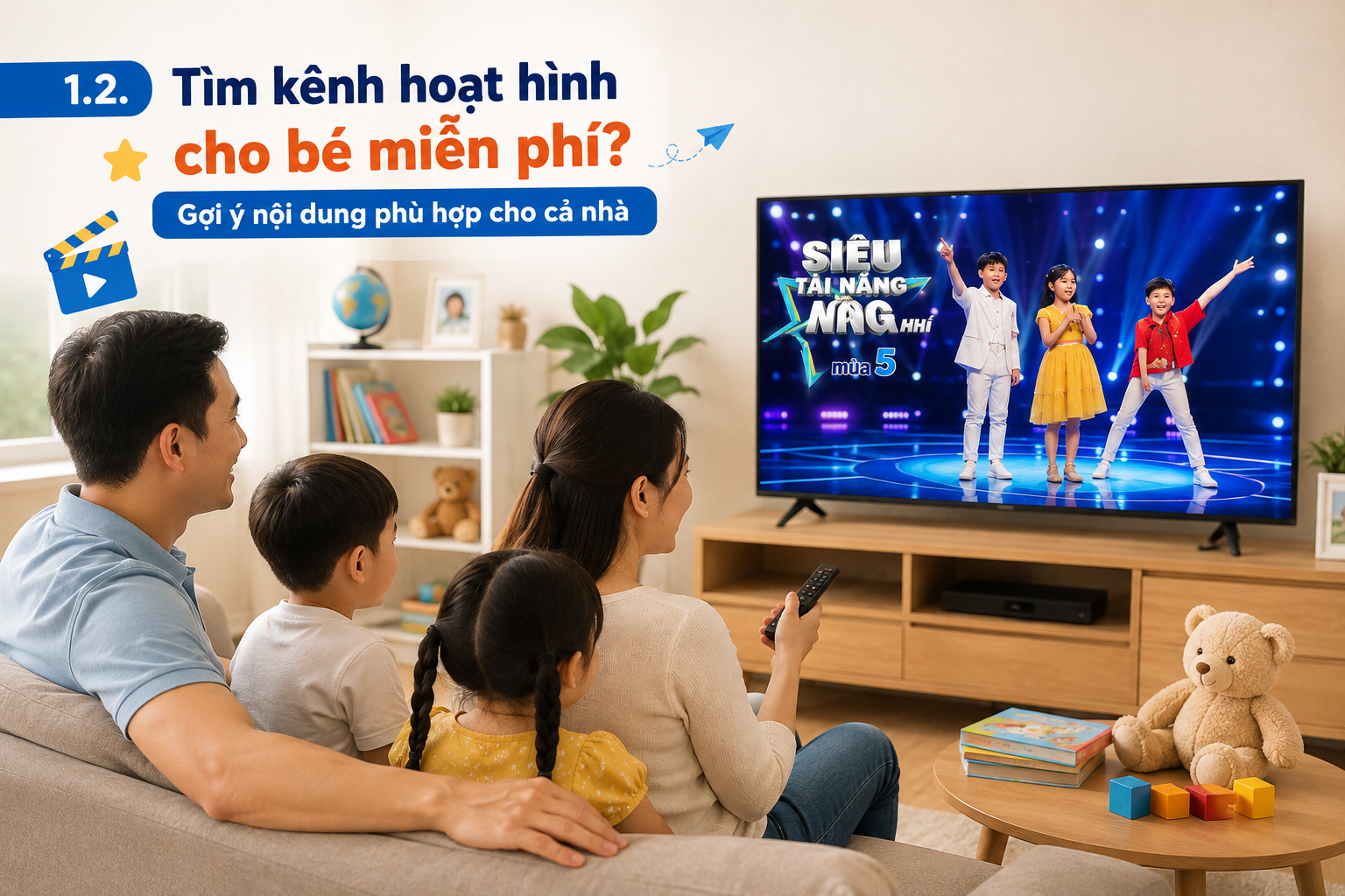 Tìm kênh hoạt hình cho bé miễn phí